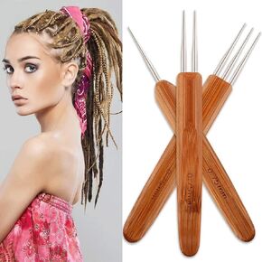 Dreadlock Crochet Hook for Hair, Dreadlocks Needle for Wig Braid Craft Hair Weaving Tool 0.75mm 3pcs/Lot