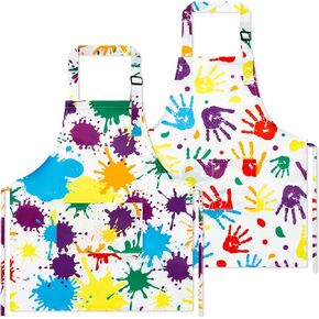 R Horse Kid Apron Set - 2 Pack Art Paint Aperlable Kids Aprons للطلاء ، ولباس ألعاب الطهاة ، ومرض هدية هدية مضحكة للطبخ ، فتيات الطهي ، الطهي الرسم والتدريب