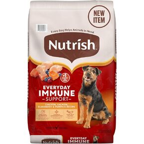 Nutrish Everyday Immune Support Chicken, Salmon, Blueberry & Pumpkin Recipe Dry Dog Food, 26 lb. Bag (Rachael Ray)