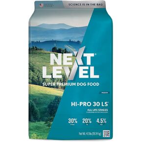 Next Level Super Premium Dog Food – HI-PRO 30 LS™ – Dry Kibble for Dogs for All Life Stages All Breeds – 30% Protein, Gluten Free Grains - High Energy and Active Dogs & Puppies
