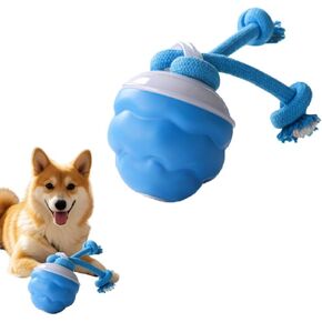 Feloro Dog Toy, The Chase Buddy Dog Boredom Stimulating Toy, 2025 Smart Pet Puppy Ball with Ropes, Interactive Self Play Moving Dogs Balls, Automatic Electric Active Rolling Ball (Blue)