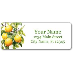 Personalized Return Address Labels - Colorful Fruits (Lemons) 60-1000 Full Color Self-Adhesive Stickers