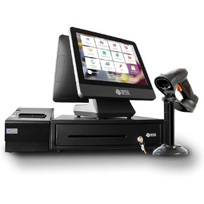 NRS POS System for Small Businesses, Store Cash Register for Retail(USA ONLY) with Touch Screen Dual Monitor, Printer, Scanner, Cash Drawer, and Software.