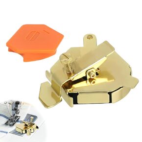 Magnetic Seam Guide for Sewing Machine, Universal Polygonal Magnetic Hemmer Guide with Scale Practical Metal Accessories Quilting Products Supplies (Gold, Orange)