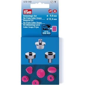 Prym Vario Set Color Snap Removing kit 9-12.4 mm Fastener Tool, 9 und 12,4 mm, Fuchsia 3 Count