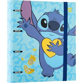 Grupo Erik Official Disney Stitch Tropical 4 Ring Binder - Premium A4 Folders 10.6 x 12.6 inches / 27 32 cm Ringbinder Gifts (CAT0131)