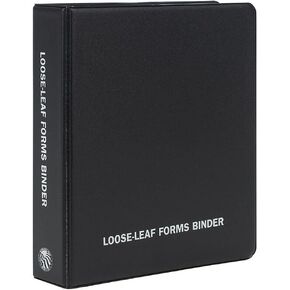 J. J. Keller & Associates, Inc. Small Black Loose-Leaf Forms Hard-Cover Vinyl Binder, 8" x 9" - Three D-Rings, 4" Deep Pocket - Economy Document Holder for 8.5" x 6.5" Small Log Sheets