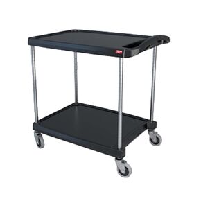 METRO MY2030-24BL myCart Series Black Polymer Utility Cart, 2 Shelf, 35.38 X 34.38 X 23.5-Inch