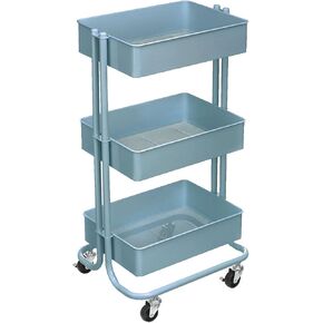 Simply Tidy Lexington Emerald 3-Tier Metal Rolling Cart Multi-Functional Storage Cart for Home, Office, and Kitchen - 1 Pack