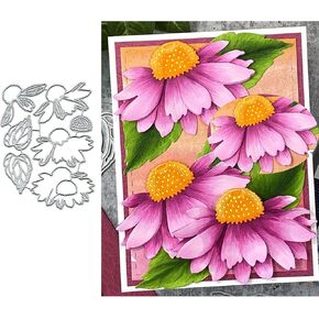 Plant Coneflower Leaf Metal Die Cuts,Christmas Peony Flower Leaves Card Cutting Dies Cut Stencils DIY Scrapbooking Album Decorative Embossing Paper Dies Festival Card Making