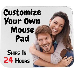 Custom Personalized Mouse Pad - Add Your Own Image, Text or Logo. Rectangle, Circle and Extended Gaming Mousepads. 1/4 Inch Thick Smooth for Office Home and Gaming. (Rectangular 7.75" x 9.25")