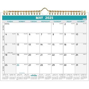 Wall Calendar 2025-2026 – May 2025 – Dec 2026, 20 Months Calendar, 11 x 8.5 In, Small Monthly Calendar 2025-2026 Wall, with Thick Paper, Holidays, Julian Dates ＆ Notes, Colorful Design