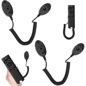 2 Pack Magnetic Remote Control Holder with Security Cable, Adjustable Remote Tether, Wall-Mount with Adhesive, Anti-Loss, Rapid Adsorption, Extendable Spring