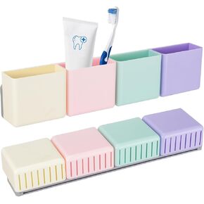 Remote Control Holder Wall Mounted, Self-Adhesive Wall Mount Phone Pen Pencil Makeup Brushes Glasses Holder Storage Box Organizer for Wall Beside Table