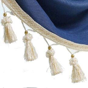 Fringe Trim Tassel,Crystal Beaded Pendant Tassel, for Curtain Clothing Decorative Sewing Supplies(Dark Yellow)