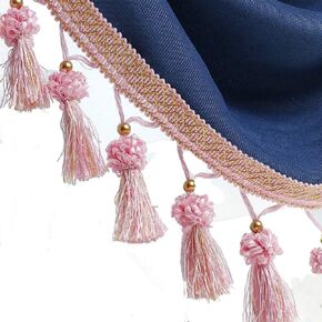 Fringe Trim Tassel,Crystal Beaded Pendant Tassel, for Curtain Clothing Decorative Sewing Supplies(Red)