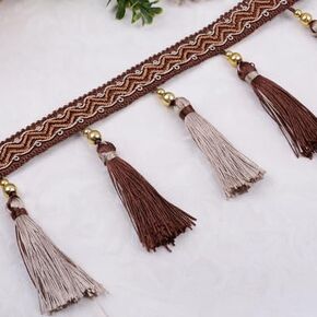 Fringe Trim Tassel,Crystal Beaded Pendant Tassel, for Sofa Tablecloth Home Decoration Fabric Ribbon Trimming(9)