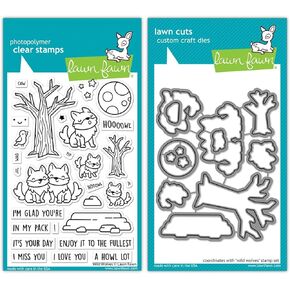Lawn Fawn - Wild Wolves - Stamps and Dies - 2 Item Bundle