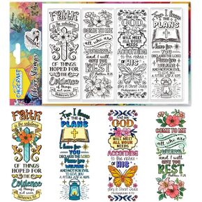 CHGCRAFT Bible Coloring Bookmarks Clear Stamps Transparent Stamps Puppy Silicone Clear Stamp Seals for DIY Scrapbooking Photo Album Decoration, 4.3x6.3 inch