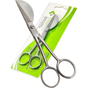 Applique Scissors 5" With Duckbill Edge Shaped Paddle Machine Embroidery Double Curved Scissors 6" For Art, Crafting, Fabric, Needlework Embroidery