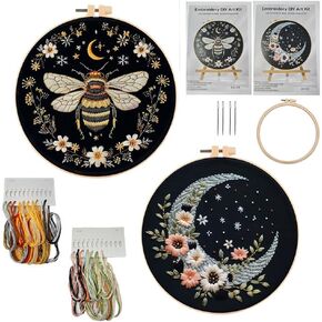 clhjinruoliu Embroidery Kits for Adults, Embroidery Kit for Beginners, DIY Handmake Stamped Needle Point Kits for Craft Lover, Gift for Mom, Women Birthday, Anniversary, Valentine,Bee