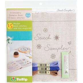 Tulip Embroidery Sampler Book, One Size, Ecru
