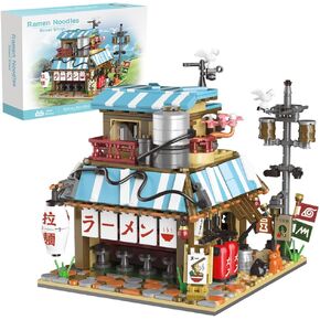Japanese Ramen Shop Building Blocks Set - Mini Brick Simulation Architecture Construction Toy Ideal Gift Choice for Adult Teen 14+