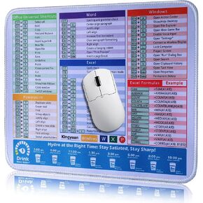 Excel/Word/PPT/Office Shortcuts Mousepad,Small Mousepad (11.8"x9.8") – Excel Cheat Sheet Mouse Pad,Mouse pad for Laptop,Home Office Essentials,Waterproof, Non-Slip,Eco-Friendly and Odorless
