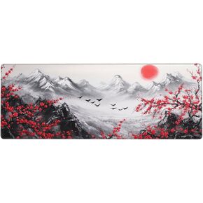 لوحة فأر ألعاب كبيرة ، XXL Mousepad مع نمط الطلاء الحبر على طراز اليابان ، وسادة مكتب حصيرة الماوس الكبيرة للوحة المفاتيح والماوس ، ألعاب الكمبيوتر المحمول كمبيوتر المكتب المكتب المكتب