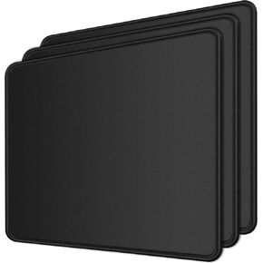 3 Pack Mouse Pad with Stitched Edge, with Non-Slip Natural Rubber Base Gaming Mousepads, Washable Computer Mousepad, Mouse Mat for Laptop Office & Gaming 10.2“x8.3"x0.12“ Black