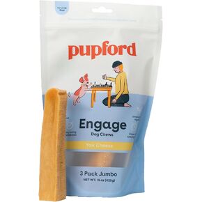Pupford Yak Cheese Chews for Dogs & Teething Puppies, Natural, Long-Lasting Himalayan Dental Treats (3 Pack Small)