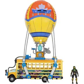 Fortnite Battle Bus - 14-Inch Vehicle with Inflatable Balloon, Lights and Sounds, Unique Colorway, Rolling Wheels, 4-Inch Figure, and Code for Bonus Virtual Item