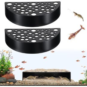 2 Pcs Shrimp Hides for Aquarium, Shrimp Breeding Caves Hideout Shelters for Protection, Small Fish Shrimps Tunnel House for Fish Tank Accessories Decor