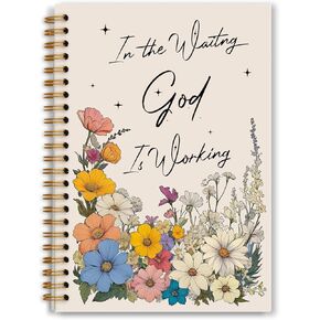 Wildflower Christian Jesus Notebook, Colorful Floral Jesus Journal, Christian Prayer Journal for Woman, Church Notes Notebook, Modern Religious Spiral Notebooks 5.5x8.3 Inch