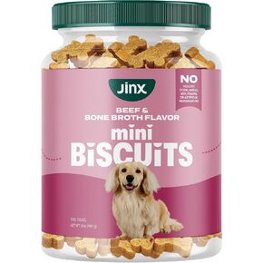 Jinx Beef Bone Broth Mini Biscuits Crunchy Dog Treats - 32oz