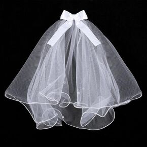 Dog Bow Veil, Pet Wedding Veil with Clip White Dog Wedding Veil Dres Handmade Dog Bride Headwear Costume Small Dog Wedding Outfit Hair Accessories for Birthday Wedding Party Decorations