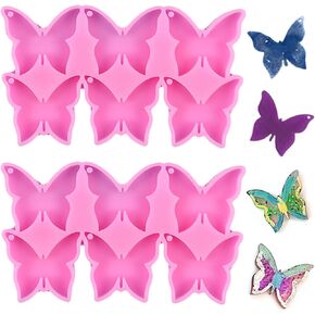 2 Pack Butterfly Silicone Epoxy Resin Molds, Butterfly Shaped Epoxy Casting Molds for Making Keychain Earring Necklace Brooch Crafts DIY