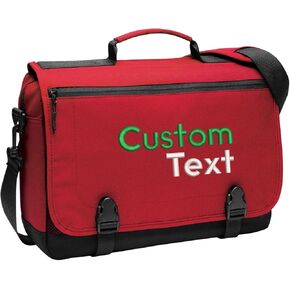 Personalized Messenger Laptop Briefcases - Add Your Embroidered Text, Monogram or Logo - Custom Shoulder Bag