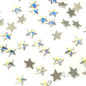 Austrian Crystal Austria Crystal AB (001 AB) 2816 Star - 5mm Flatbacks No-Hotfix Rhinestones 12 pcs Nail Art Bling DIY gems Resin Jewellery Deco
