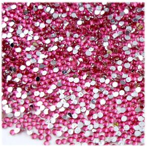 The Crafts Outlet 5,000pc Rhinestones Round 1.5mm Tiny for Nails - Flatback Fucshia