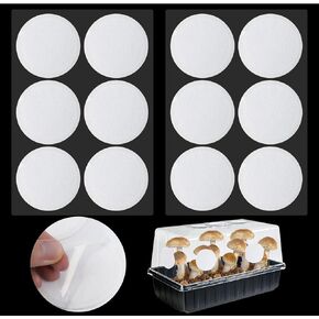 12PCS 2.5in Monotub Adhesive Filter Disks, Mushroom Monotub Filter Discs, Mushroom Filter, Filter Patch for Monotub, for Mushroom Growing Supplies Filter Pad Replacements.(2mm Thick)