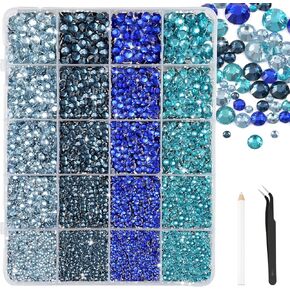 28000 Pcs Rainbow Colors Resin Rhinestones 3mm Bedazzling Crystal Flatback Rhinestones with Tweezers for DIY Crafts Shoes Clothing Glasses Nail Art in Kuwait