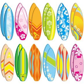 24 Pcs Surfboard Sticky Notes Hawaiian Fun Sticky Notes Summer Themed Surfboards Note Pads Beach Notepad Self Stick Note Pads Adhesive Memo Pads for Kids Office School Holiday Summer Luau Party Favors