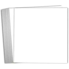 Hamilco 8x8 White Scrapbook Cardstock Paper 65lb Cover 100 Pack