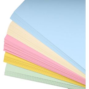 50 Sheets Colored Cardstock 300 GSM/110 LB A4 Colored Paper in 5 Pastel Colors, 8.5" x 11" Colored Card Stock for Kids Drawing, Scrapbook Crafts and School Projects