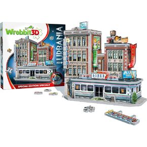Wrebbit3D 1950's Diner 3D Puzzle | Urbania Collection | 425 Jigsaw Puzzle Pieces | Charming and Unique Streetscape of a Small Town