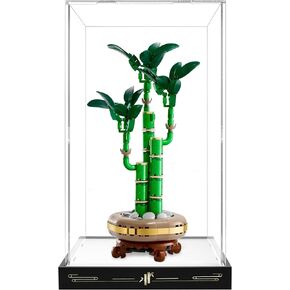 Acrylic Display Case for Lego Botanicals Lucky Bamboo Building Set 10344, Dust Cover Box for Collectibles Storage Box with Door Dustproof Prevention - Model Not Included