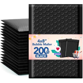 GSSUSA Black Bubble Mailers 8.5x12 large Padded Envelopes 25 Pack,Self-Seal Bubble Envelopes, Packaging Bags, Small Business Supplies,Mailing Bags, Packaging for Small Business, Black Bubble Mailer
