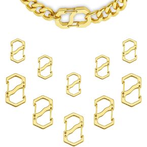Double Opening Lobster Clasp,Sliver Bracelet Clasp Charm Clasp,Necklace Connectors for Multiple Necklaces - 10 Pack (Small &Large)