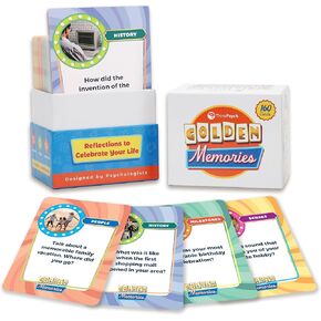 ThinkPsych Golden Memories - 160 Conversation Starters for Adults - Memory Card Game for Seniors - Reminiscence Therapy - Dementia & Alzheimers Support Tool